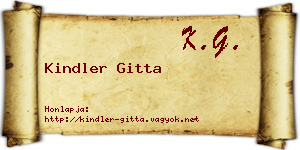 Kindler Gitta névjegykártya
